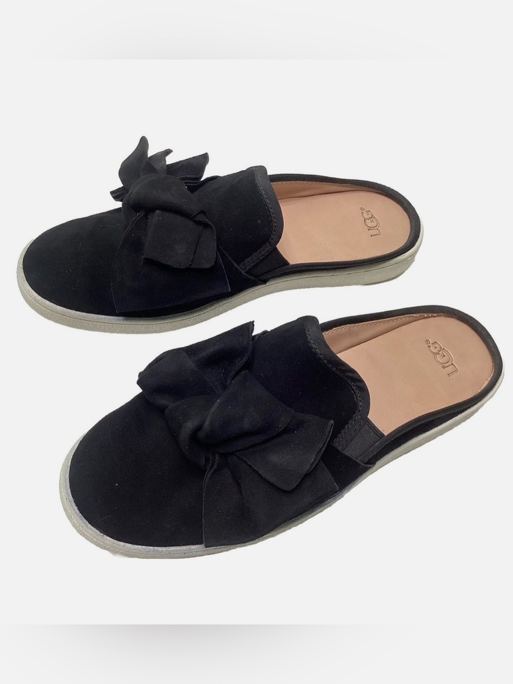 UGG LUCI BOW 1092515 Shoes Slip Suede Mules Flats Sz 9.5